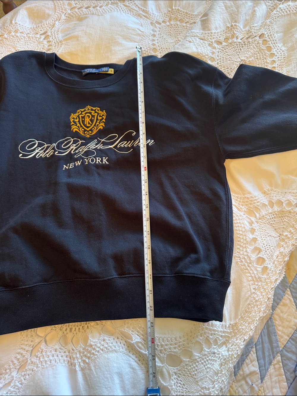 Polo by Ralph Lauren blackSweatshirt with Gold Crest and White Script Logo - Picture 3 of 5